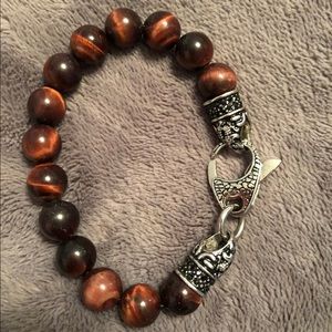Blackjacks Mens Tigers Eye Bracelet 6” Stainless